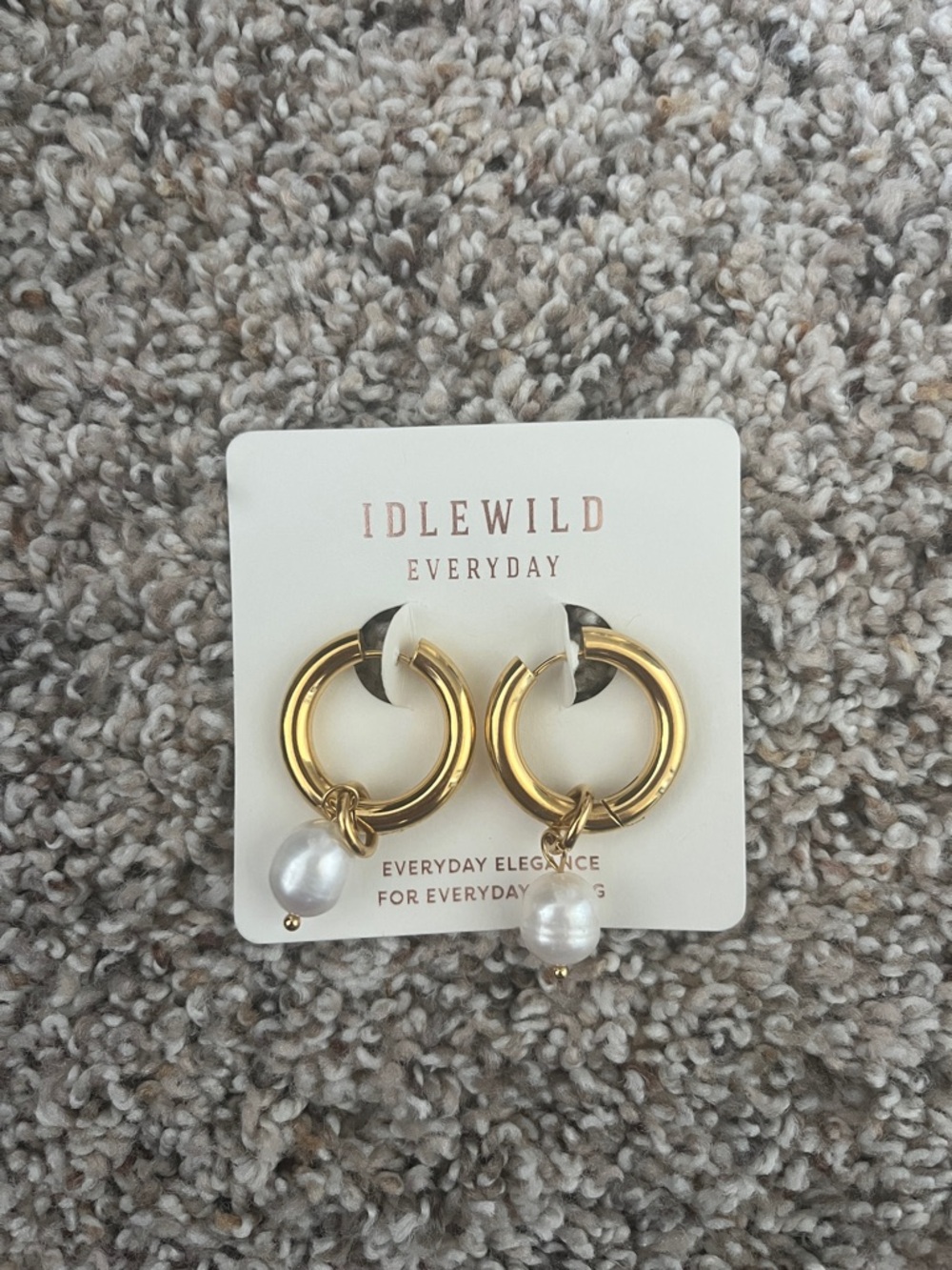 Idlewild Everyday Gold Hoop Earrings with Pearls. New